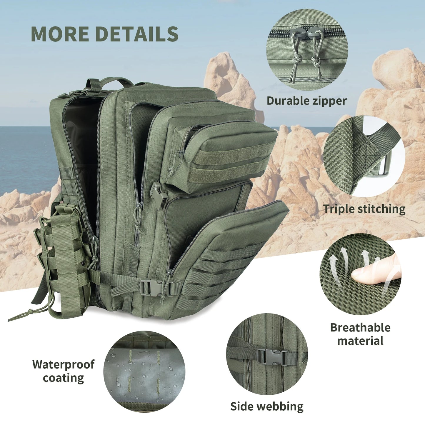 30L/45LHiking Hunting Tactical BackpackIdeal for Travel and Outdoor Activities Such as Routes,  Camping, Excursions and Hiking