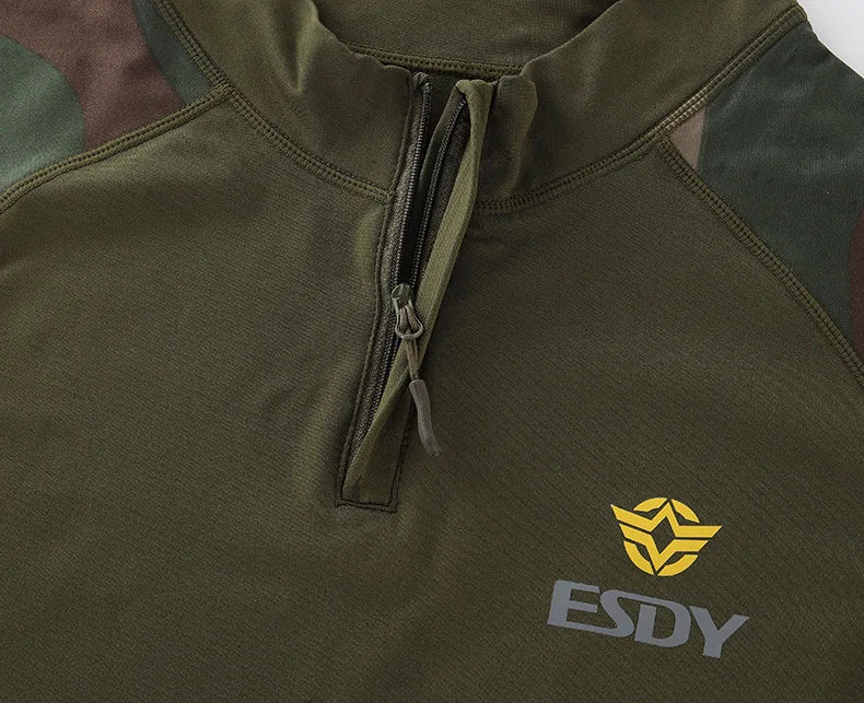 Beach Camp New Outdoor Sports Underwear Camo Training Long-Sleeved Tops + Pants Suit Fitness Camping Army Hiking Hunting Underwear Clothes