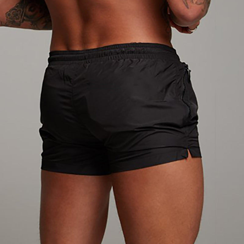 Beach Camp Men's Swimsuit Swim Shorts Summer Casual Beach Board Shorts   for Men Quick Dry Running Surf Fitness Gym Shorts Zipper Pocket