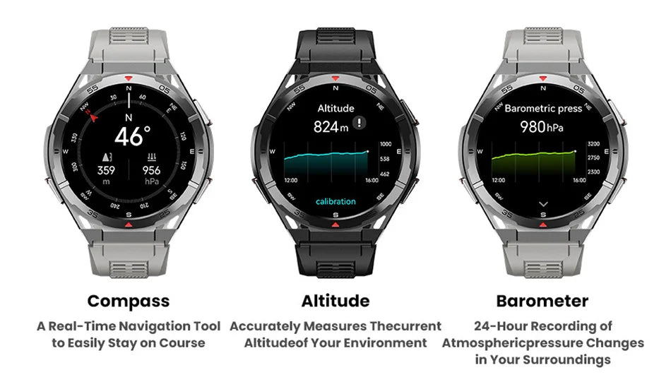 Beach Camp Swim Smartwatch Outdoor GPS Watch Sports Fitness Tracker Health Military Waterproof Watch BT5.3 Call Smart Watch for Android iOS