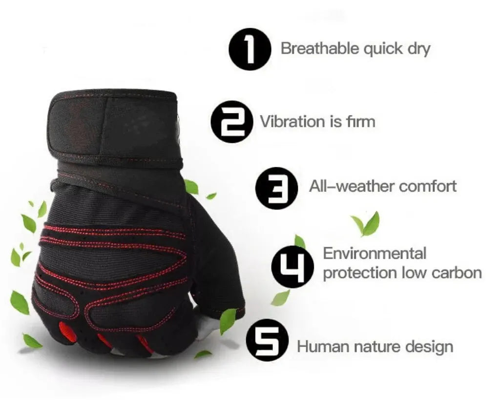 Beach Camp Cycling Gloves Gloves Half Finger Gloves Anti-Slip Shock-Absorbing Breathable Glove for Fitness Cycling Outdoor Sports Unisex