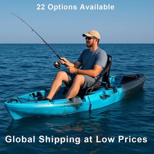 Beach Camp Portable LLDPE Kayak with Split Hard Shell, Electric/Pedal-Driven Canoe for Solo/Tandem Lake/Sea Adventures, Modular Assembly