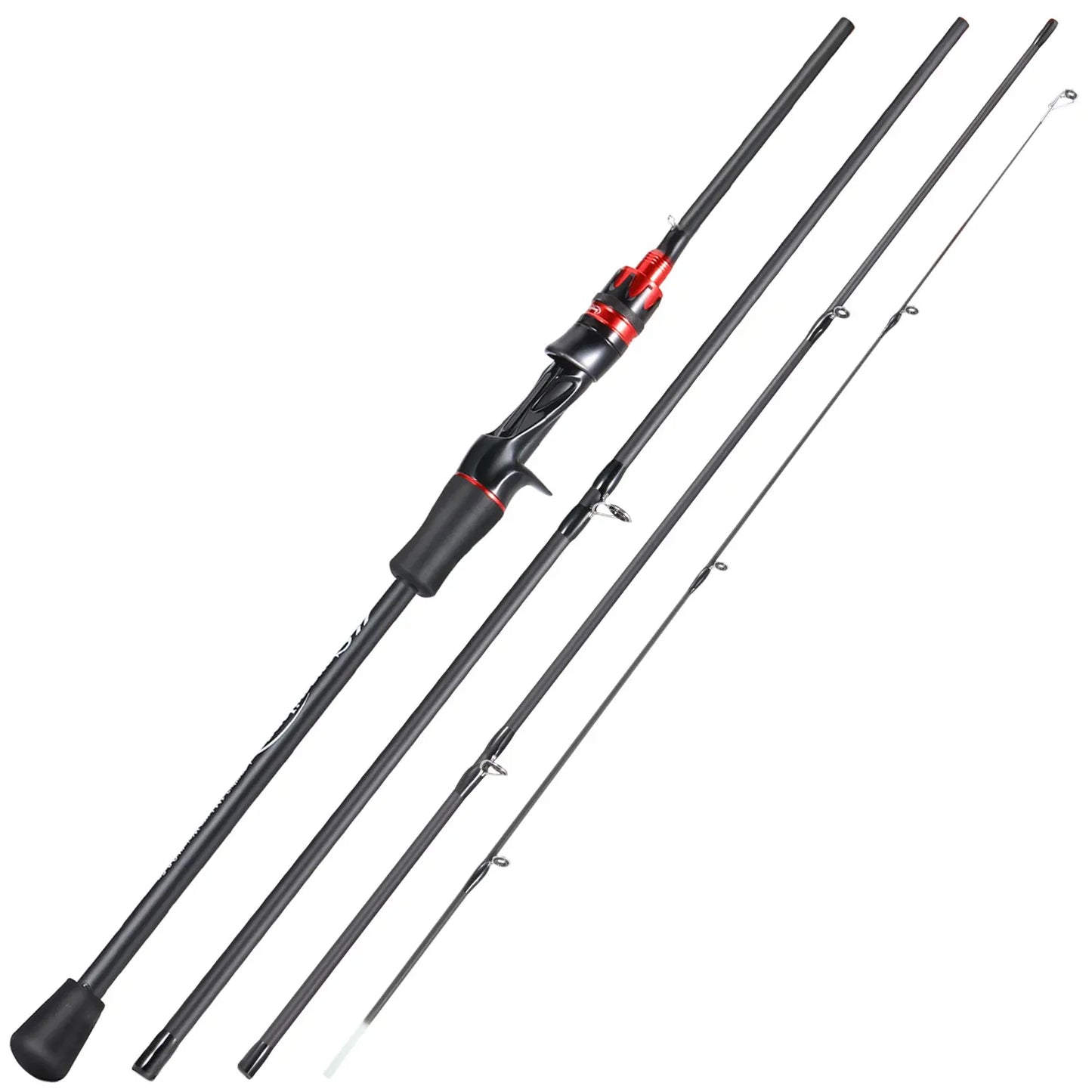 Beach Camp Casting Spinning Fishing Rod 2.1m UltraLight Carbon Fiber Rod Pole 4 Section with EVA Handle 0.8-5g Lure Weight