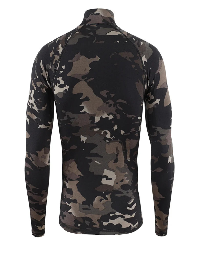 Beach Camp New Outdoor Sports Underwear Camo Training Long-Sleeved Tops + Pants Suit Fitness Camping Army Hiking Hunting Underwear Clothes