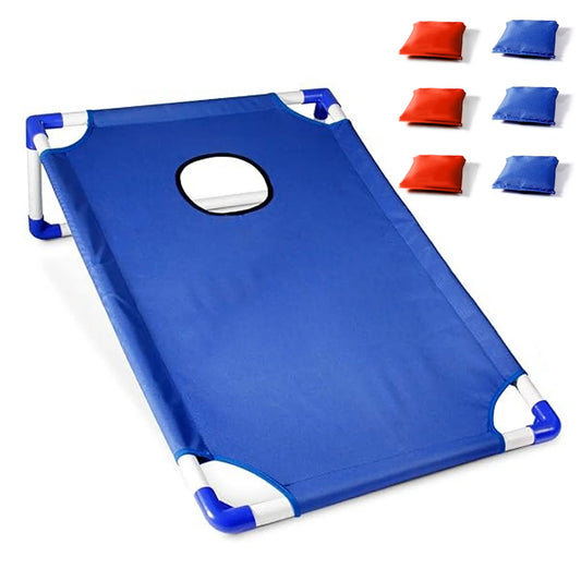 Portable Cornhole Game Set - Includes 1 Game Board & 6 Bean Bags - Ideal for Yard Toss Entertainment