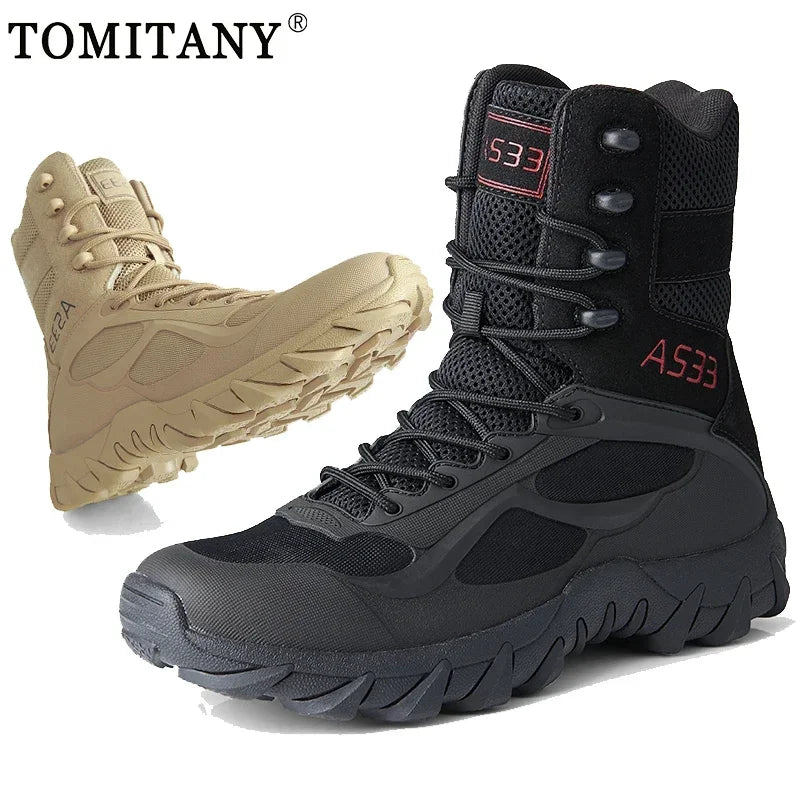 Beach Camp Winter Tactical Combat Boots Men Work Safety Shoes Special Force Desert Ankle Boot Men's Hunting Trekking Camping Boots