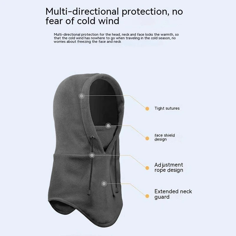 Beach Camp Winter Thermal Neck Warmer Outdoor Fleece Balaclava Scarf Skiing Face Mask Snood Hood Hat Windproof Keep Warm Cycling Cap New