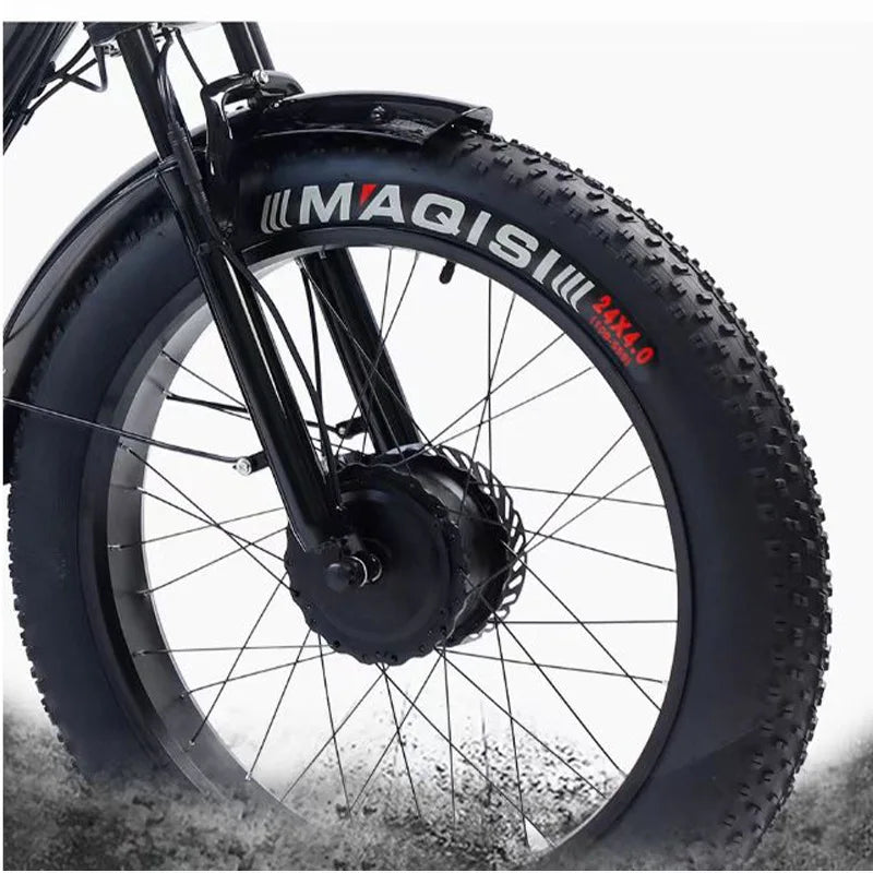 Beach Camp Electric Fat Bike 24 Inch Three Wheel Electric Bicycle Powerful Snow Mountain Electric Bike Adult Men's Women's