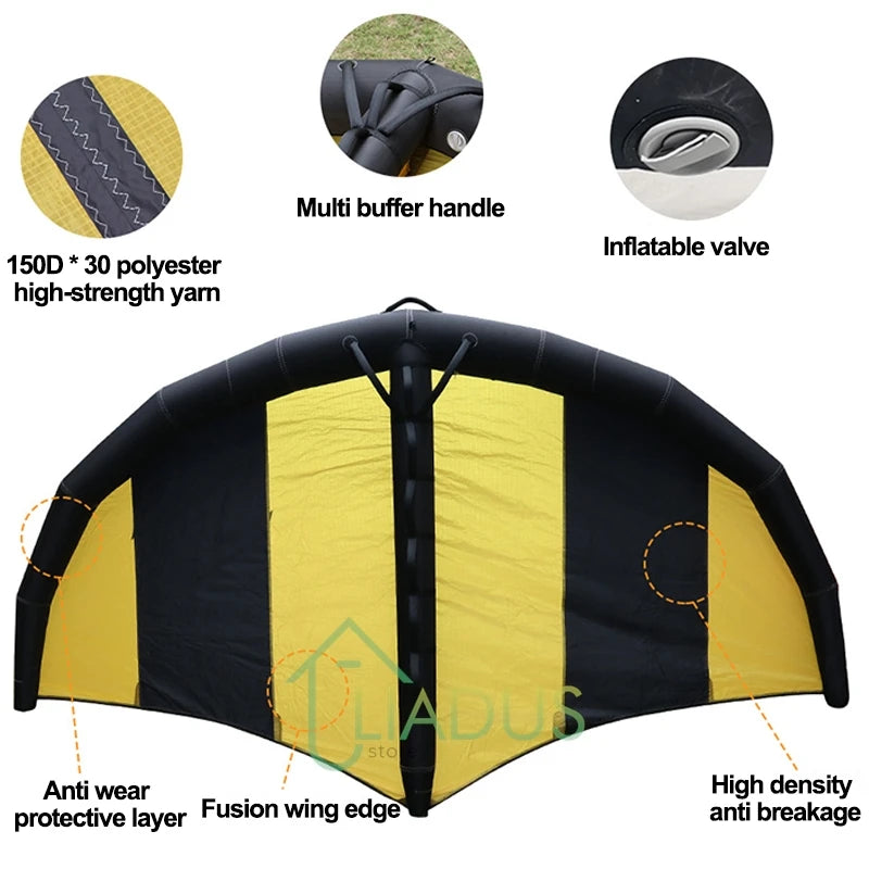 Beach Camp Inflatable Surfing Wind Wing Standing Upright Kite Unpowered Gliding Wing Hydrofoil Board Surfboard Handheld Water Sport