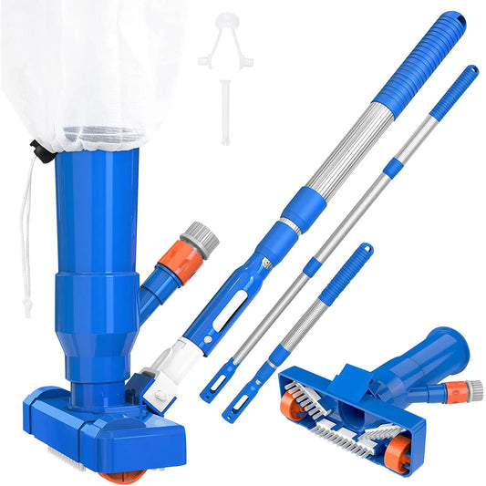 Beach Camp Brush Portable Pool Vacuum Handheld Vacuum Telescopic Pole Pool Vacuum Cleaner Useful Durable Swimming Pool Jet Cleaner Ponds