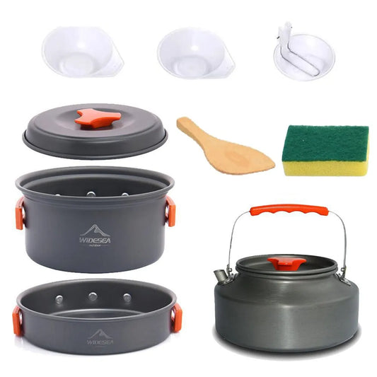 Beach Camp Camping Tableware Outdoor Cookware Set Pots Tourist Dishes Bowler Kitchen Equipment Gear Utensils Hiking Picnic Travel