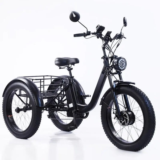 Beach Camp Electric Fat Bike 24 Inch Three Wheel Electric Bicycle Powerful Snow Mountain Electric Bike Adult Men's Women's