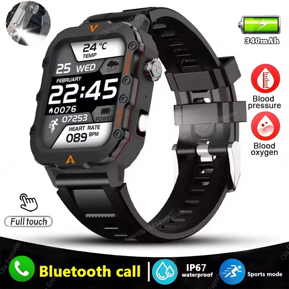 Beach Camp 2025 New LED Men's Smartwatch Bluetooth Talking Smartwatch Multi Sport Mode Health Monitor Outdoor Sport Smart Watch For Android