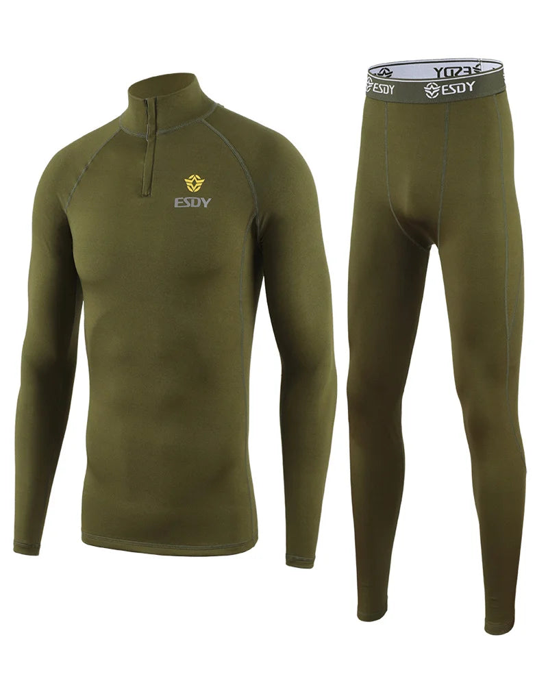 Beach Camp New Outdoor Sports Underwear Camo Training Long-Sleeved Tops + Pants Suit Fitness Camping Army Hiking Hunting Underwear Clothes