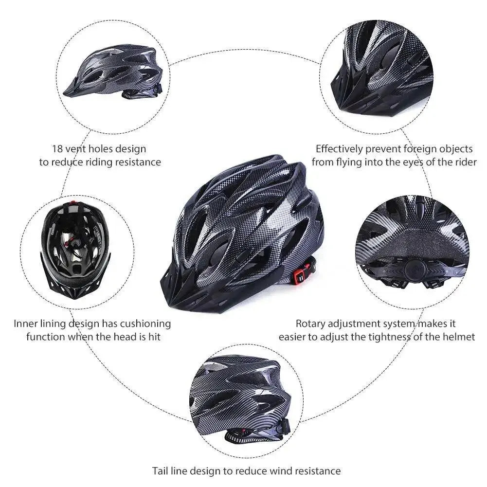 Beach Camp Cycling Helmet Comfort Lining Lightweight Fiber Texture Helmet Adult Mountain Bike Cycling Equipment