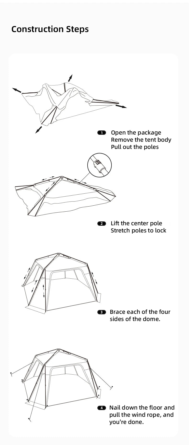 Beach Camp Camping Tent Silver Plated Canopy Extra Large Quick Setup Sunproof Camping Auto Dome Waterproof