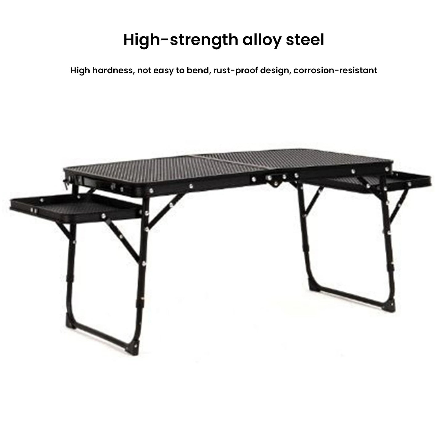 Beach Camp Camping Table Iron Mesh Folding Table Portable Outdoor Camping With Lifting Shelf Aluminium Alloy Dining Table