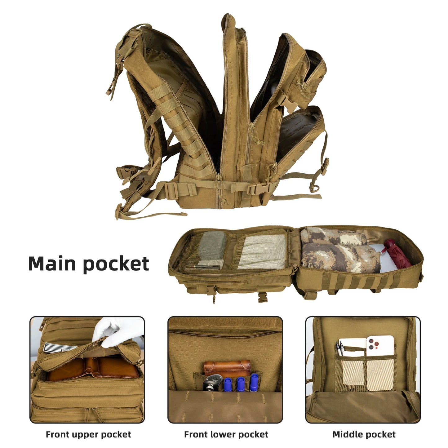 30L/45LHiking Hunting Tactical BackpackIdeal for Travel and Outdoor Activities Such as Routes,  Camping, Excursions and Hiking