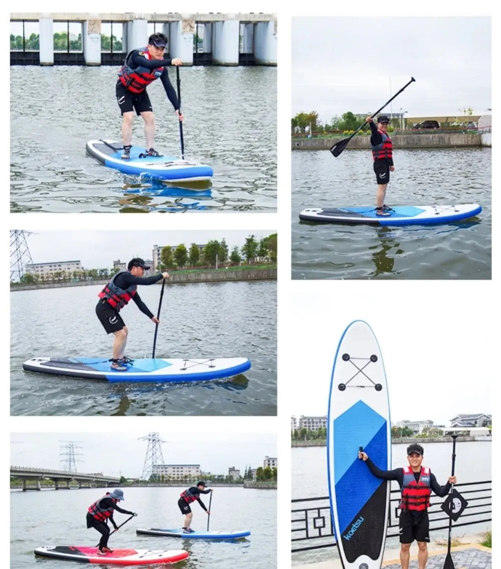 Beach Camp Inflatable Stand Up Paddle Board SUP Board Surfboard Kayak Water Sport Surf Set Paddleboard Fin Foot Rope Pump Inflator Canoe