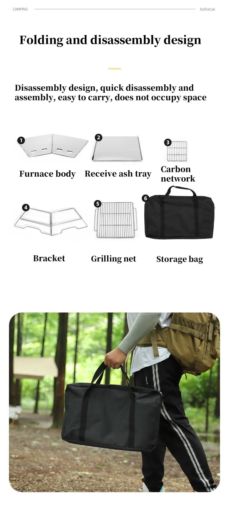 Beach Camp Camping Fire Table Charcoal Barbecue Grill Outdoor Picnic Bonfire Outdoor Portable Folding Barbecue Stove Fire Pit Camping Stove