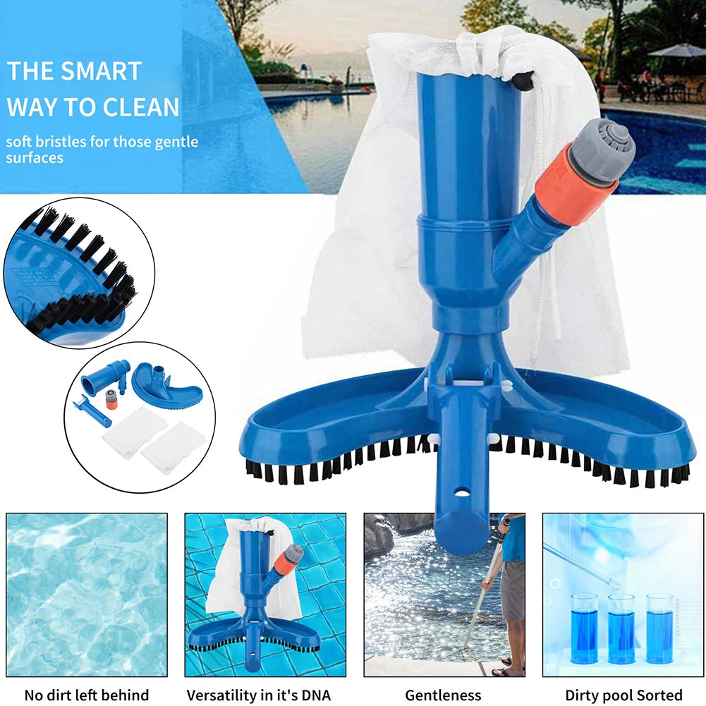 Beach Camp Swimming Pool Vacuum Cleaning Tool Pool Vacuum Cleaner Set for Spring Outdoor Cleaning Skimmer Brush Pool Tool with EU US Plug