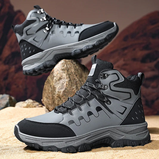 Beach Camp High top boots casual fashion comfortable casual boots anti slip thick sole height increasing versatile high top workwear boots