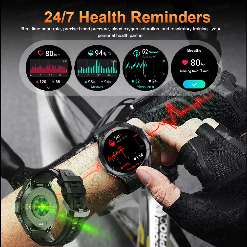 Beach Camp Swim Smartwatch Outdoor GPS Watch Sports Fitness Tracker Health Military Waterproof Watch BT5.3 Call Smart Watch for Android iOS