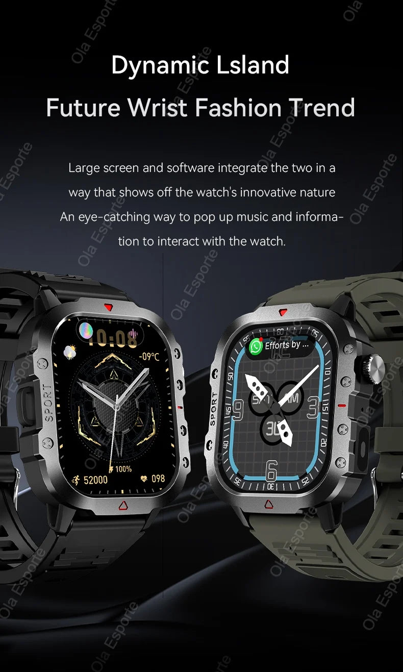 Beach Camp 2025 New LED Men's Smartwatch Bluetooth Talking Smartwatch Multi Sport Mode Health Monitor Outdoor Sport Smart Watch For Android