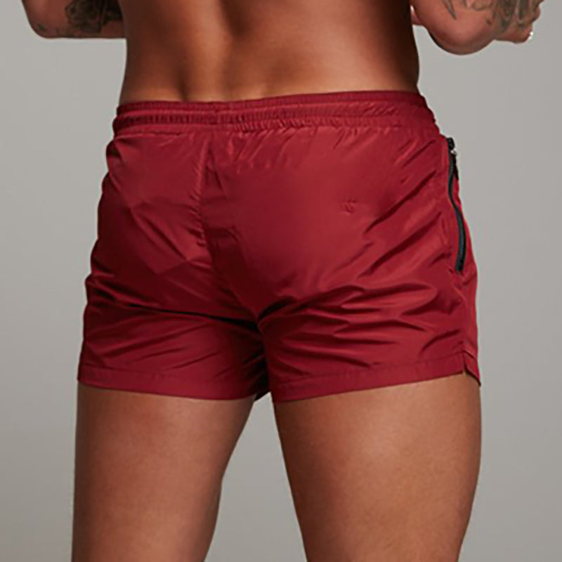 Beach Camp Men's Swimsuit Swim Shorts Summer Casual Beach Board Shorts   for Men Quick Dry Running Surf Fitness Gym Shorts Zipper Pocket