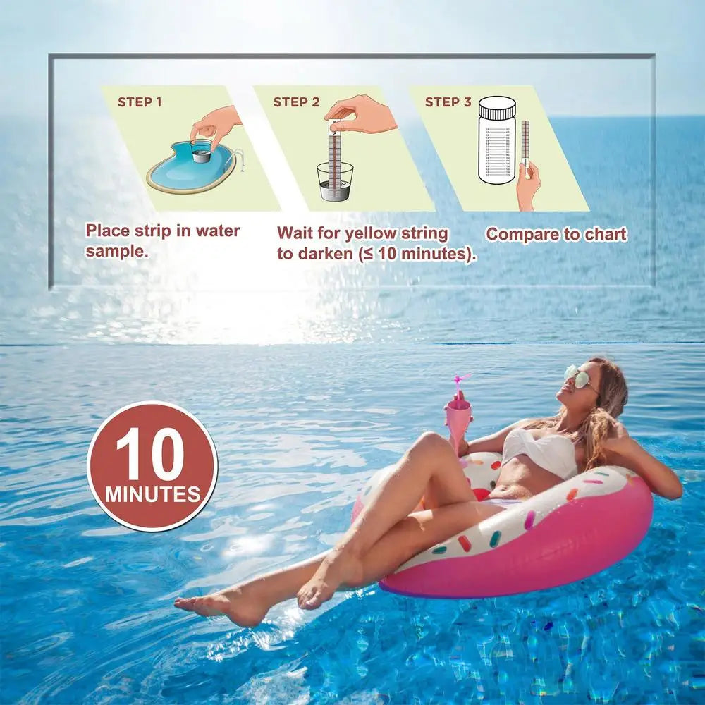 Beach Camp Pool Salt Test Strips Swimming Pool Saltwater Detection Strips Multi-Purpose Water Testing Tool For Water Hot Tub Spa Swimming