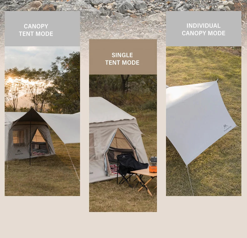 Beach Camp Outdoor Camping 3-4 Person Portable Waterproof Family Awning Beach Tent Quick Opening Fishing Tent Picnic Park Anti-UV Shade