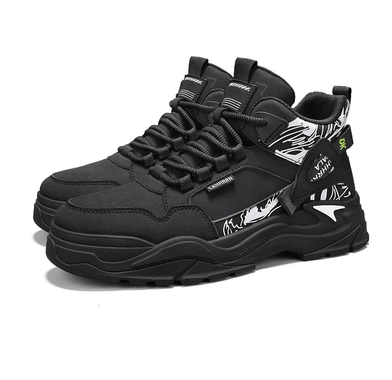 New Outdoor Boots Men's High Top British Style Cargo Short Boot Help Men's Outdoor Leisure Mountaineering Boots