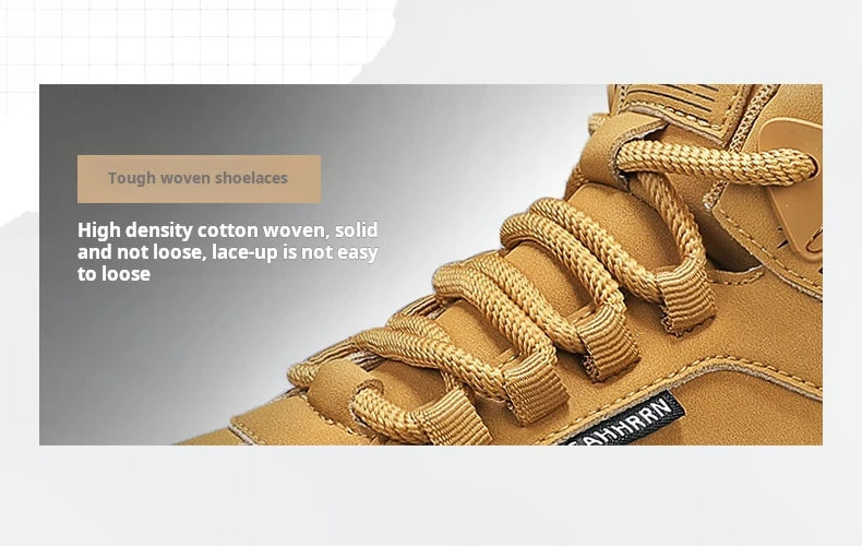 New Outdoor Boots Men's High Top British Style Cargo Short Boot Help Men's Outdoor Leisure Mountaineering Boots