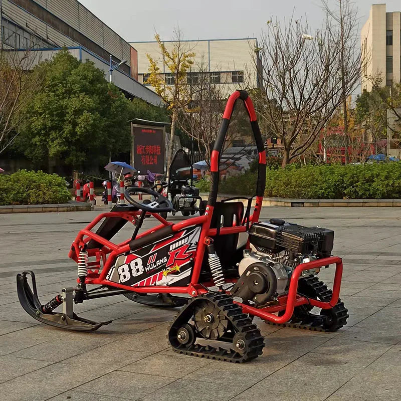 Snowmobile 168cc 150cc Snow Gasoline Scooter Chain Driver Winter Sports Mini Snowmobile Kids Continuously Variable Transmission