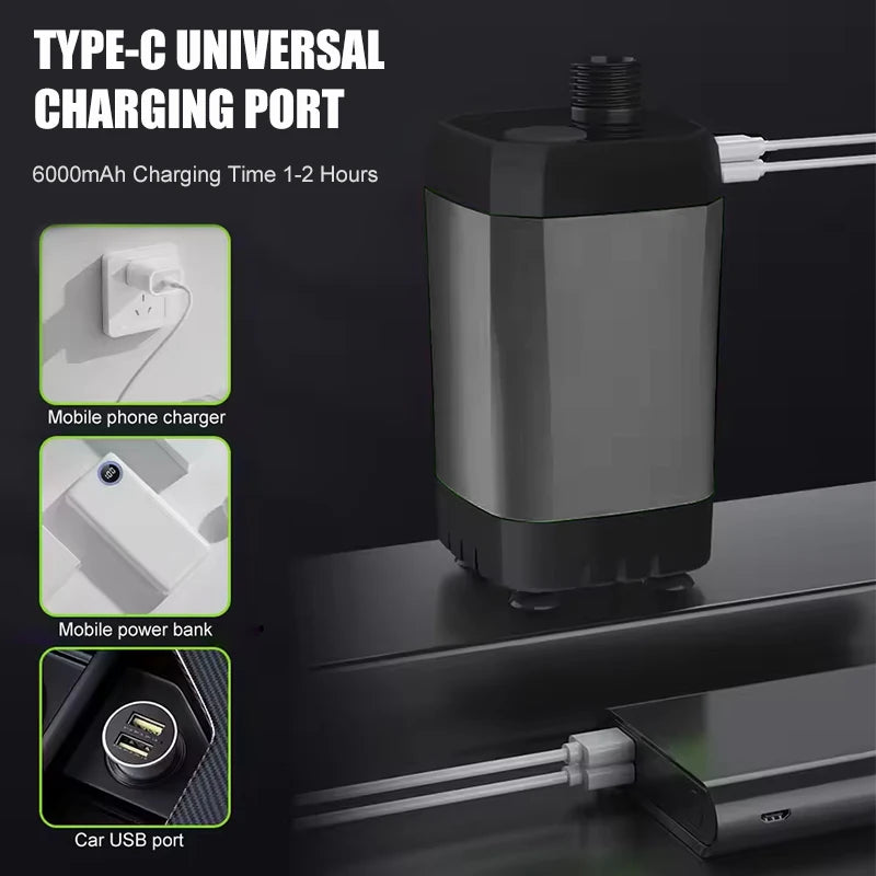 Beach Camp Portable Camping Shower Pump 6000mAh Rechargeable Camping Shower with Intelligent LED Display Waterproof Shower Kit