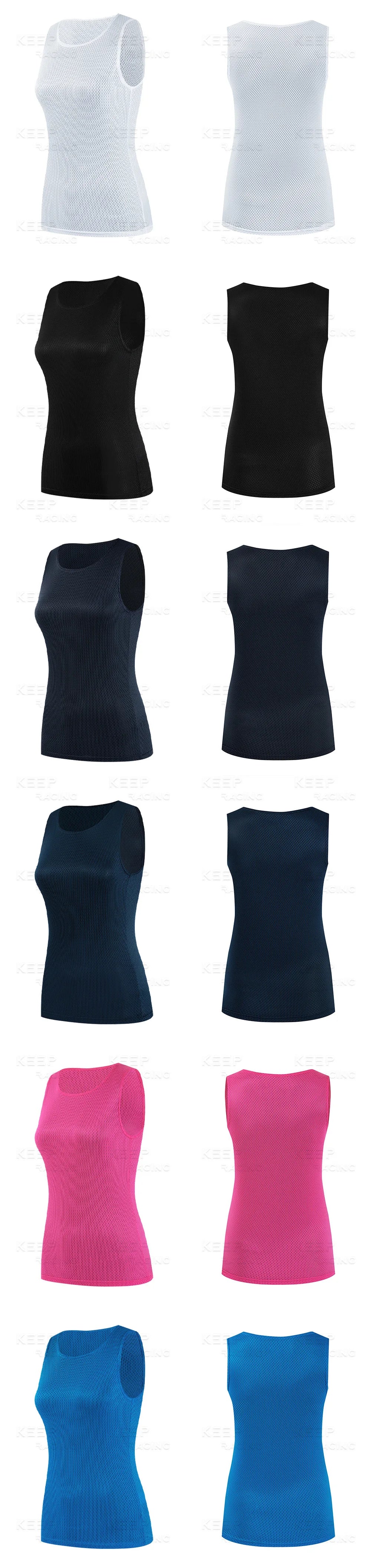 Beach Camp Women's Cycling Base Layers Colorful Cycling Jersey Blue Quick Dry Vest Breathable Pink Undershirt Elastici Vest Road Bike Jerseys