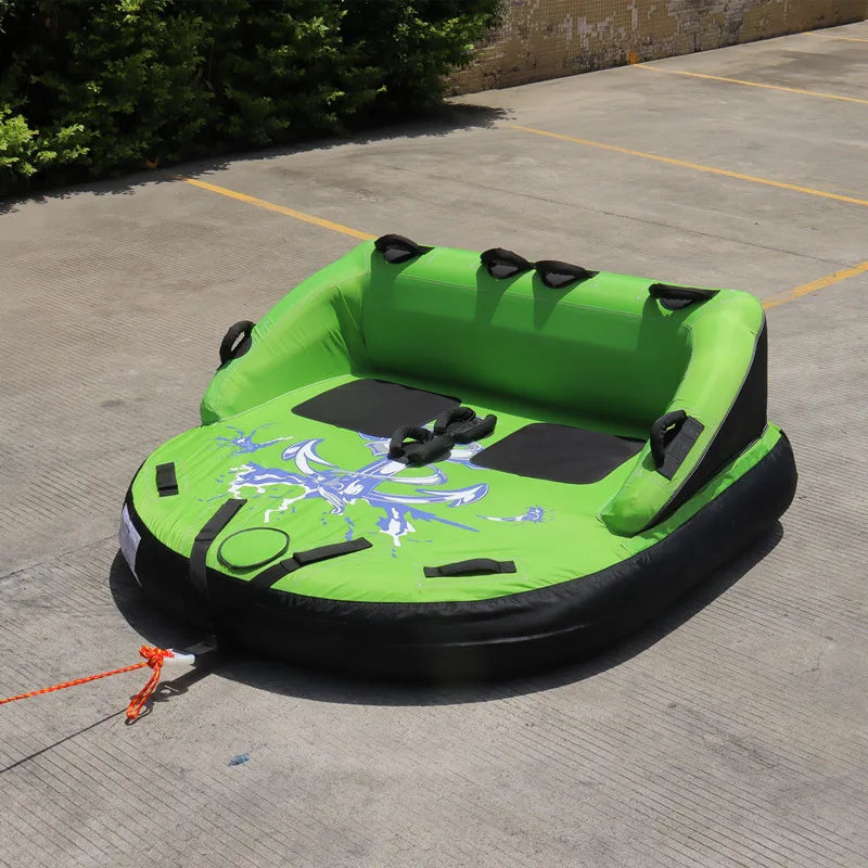 Beach Camp Inflatable Towable Booster Tube - Four Person Water Tube Boating Float Tow Raft Watersports Inflatable Playground