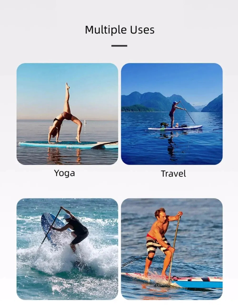 Beach Camp Inflatable Stand Up Paddle Board SUP Board Surfboard Kayak Water Sport Surf Set Paddleboard Fin Foot Rope Pump Inflator Canoe