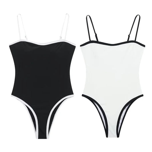 Beach Camp Swimsuit Jumpsuit Woman New Two-Tone Camisole Sleeveless for Women Casual Slim Fit Contrasting Women's Playsuit Tops