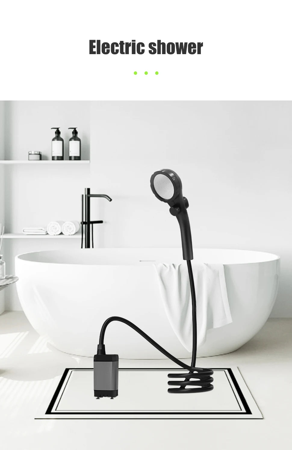 Beach Camp Portable Camping Shower Pump 6000mAh Rechargeable Camping Shower with Intelligent LED Display Waterproof Shower Kit