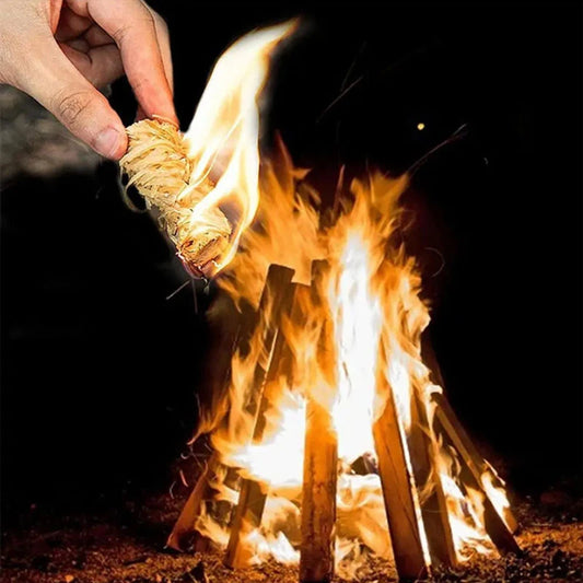 Beach Camp 8 Pcs Fire Starter - Natural Pine Fire Starters For Fireplace, Campfires, Grill, Wood & Pellet Stove, Chimney, Fire Pit, BBQ