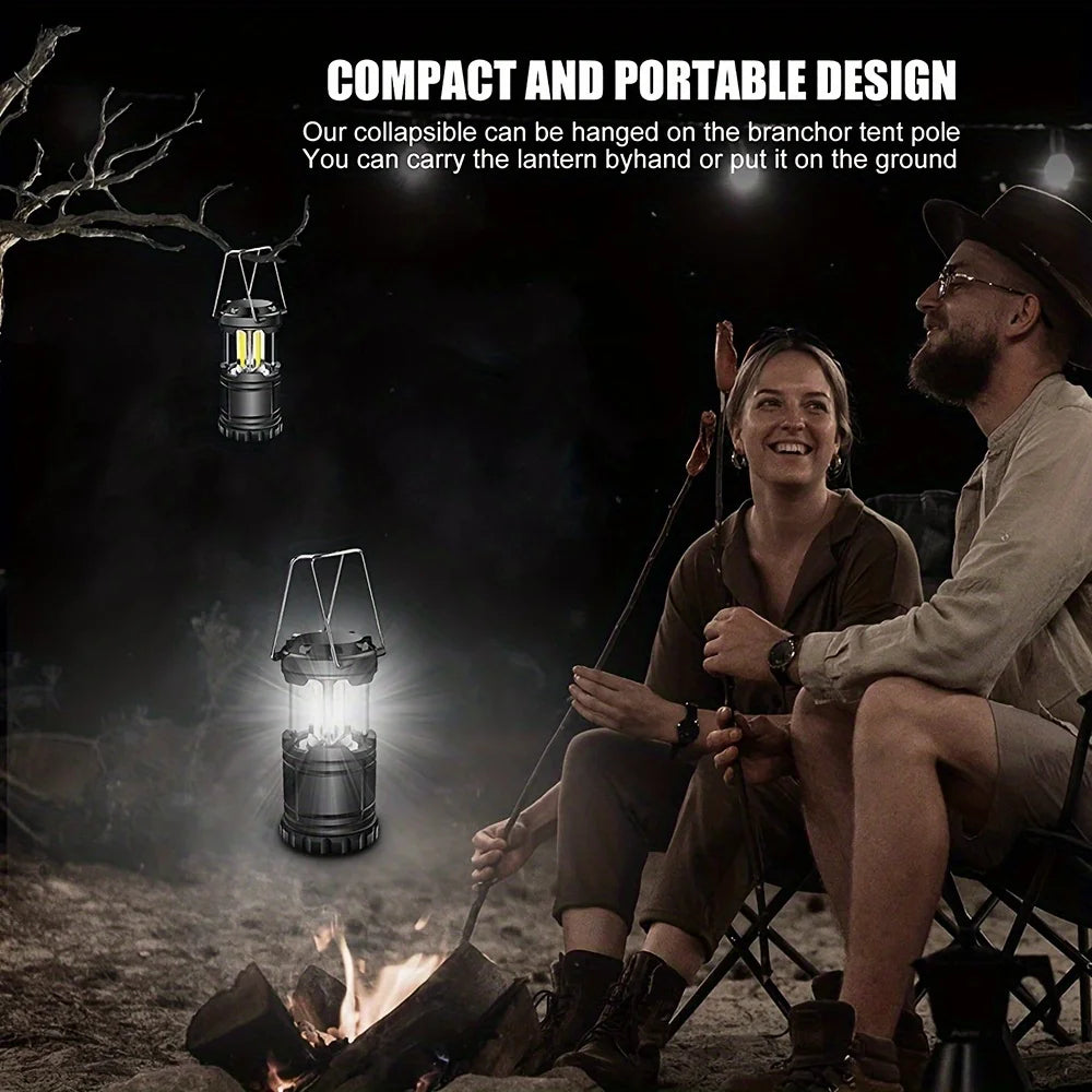 Camp Lamp, Outdoor Tent Light, Portable Lantern, Multifunctional Emergency Light, Battery Powered (Batteries Not Included)