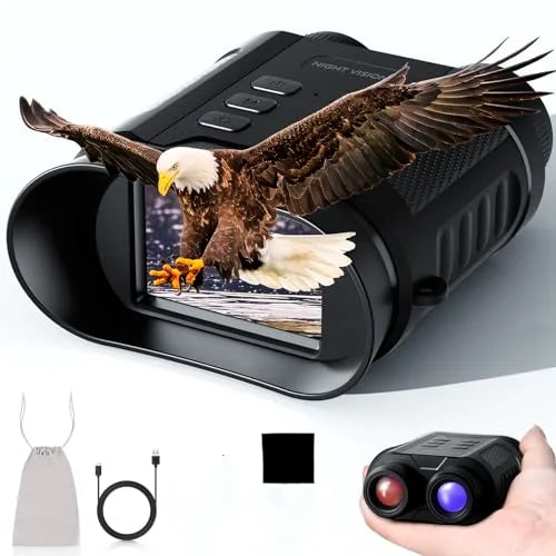 Night Vision Binoculars, FHD Infrared Hunting Night Vision 8X Digital Zoom, Night-Vision Scope  Hunting Camping Save Photo Video