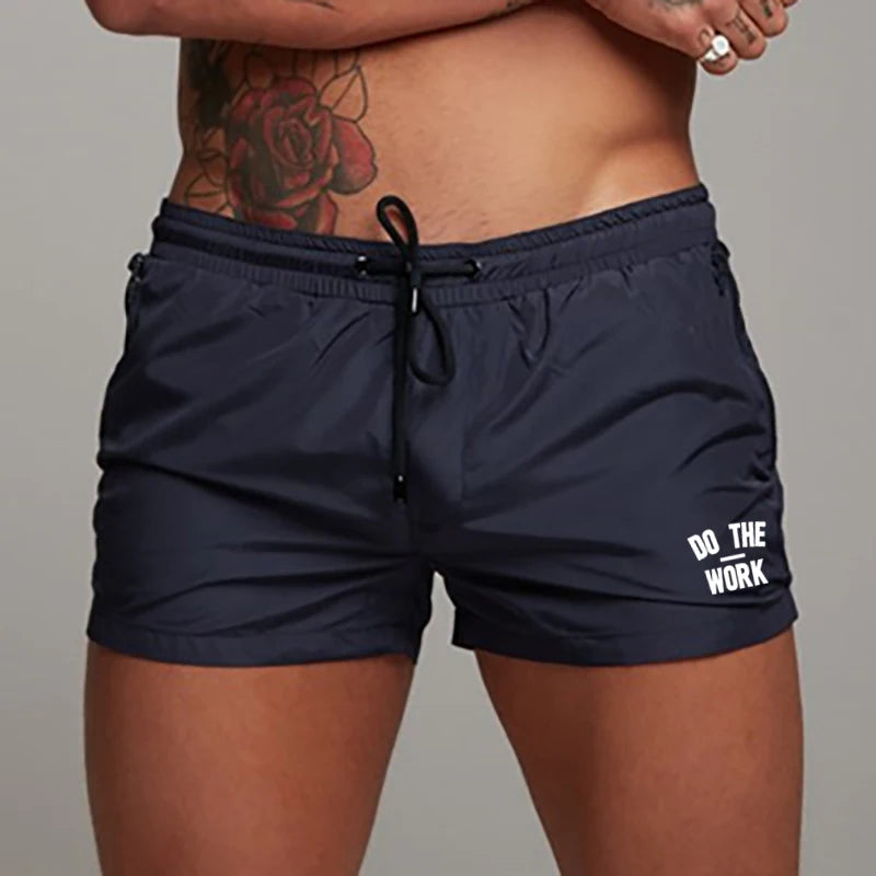 Beach Camp Men's Swimsuit Swim Shorts Summer Casual Beach Board Shorts   for Men Quick Dry Running Surf Fitness Gym Shorts Zipper Pocket