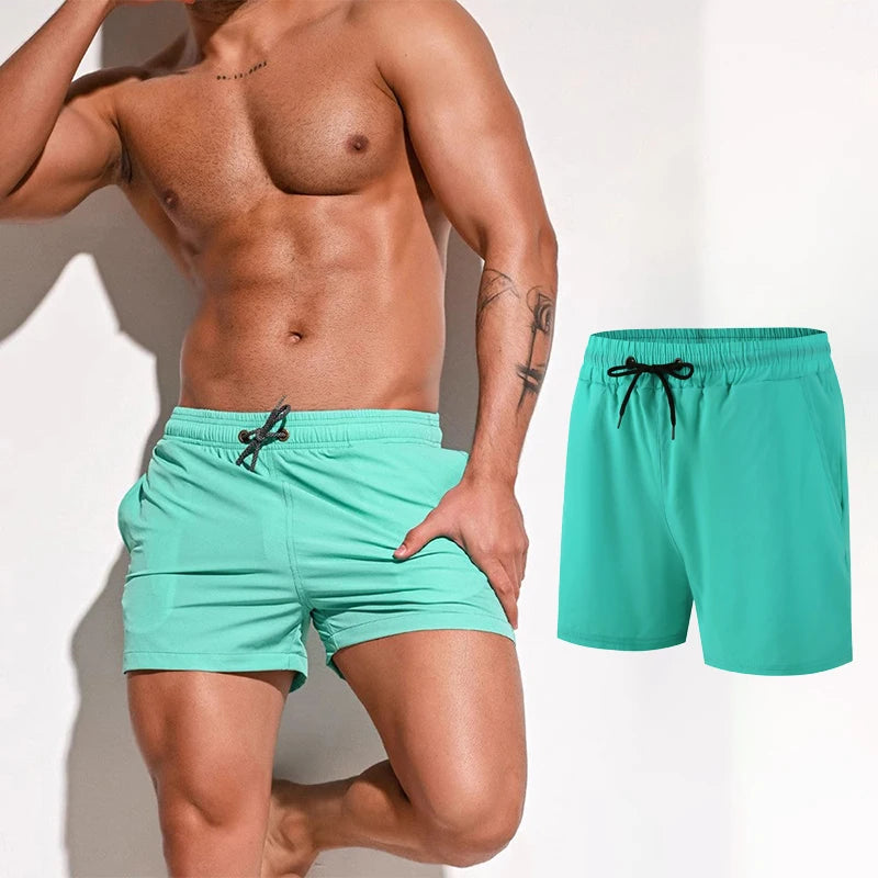 Beach Camp Men Swimming Shorts Summer Trunks Swimwear Quick Dry Board Short Pant Bathing Suit Sport Swimsuit Surfing Beach Swim Shorts Men