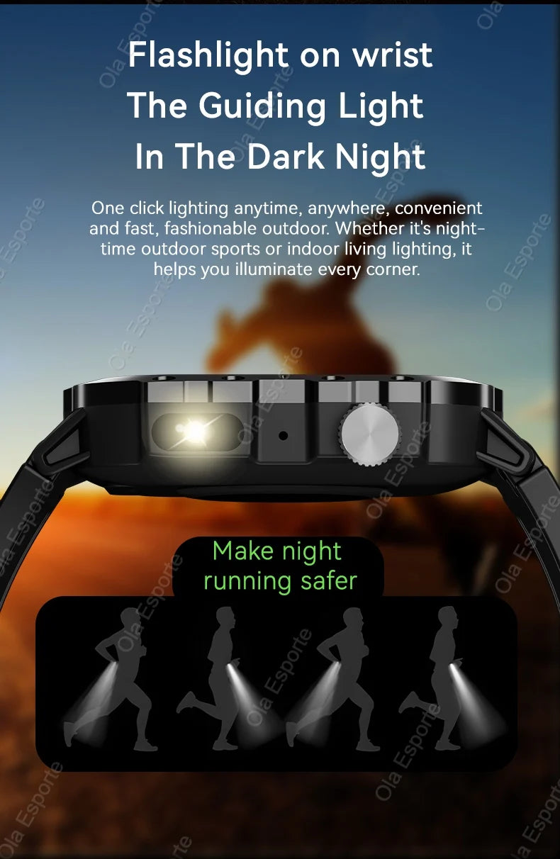 Beach Camp 2025 New LED Men's Smartwatch Bluetooth Talking Smartwatch Multi Sport Mode Health Monitor Outdoor Sport Smart Watch For Android