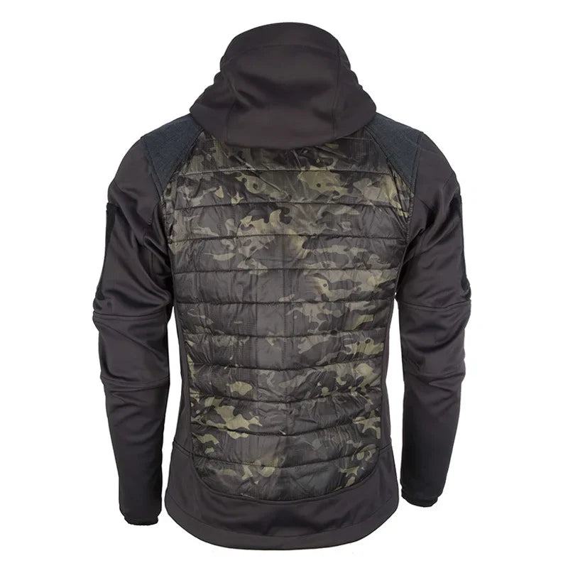 Beach Camp Light and Cold Cotton Clothes Outdoor Camouflage Jacket Men's Winter Warm Cycling Clothes Hooded Multi-pocket Wind