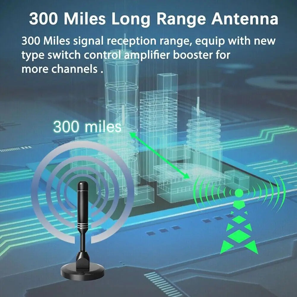 Beach Camp Portable TV Antenna 300cm Coax Cable Digital Receiving Antenna DVB-T DVB-T2 DAB Indoor Outdoor Digital HD Freeview Aerial