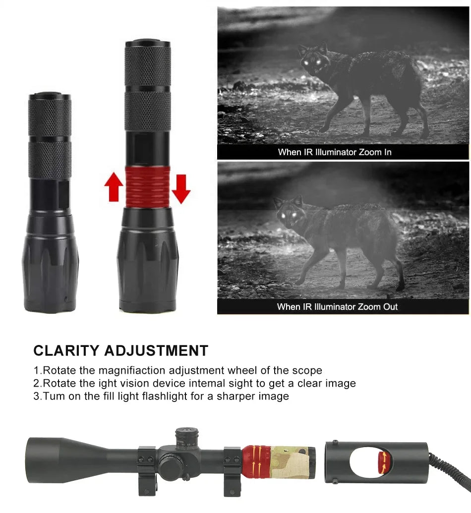 Beach Camp Night Vision Riflescope Hunting Scopes Optical Sight 850nm Infrared LED IR Waterproof Night Vision Hunting Camera