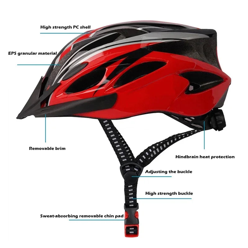 Beach Camp Cycling Safety Helmet Man Women Road Mountain Bike Helmet Outdoor Bicycle Skateboard Scooter Integrally-Molded Ultralight Helmet